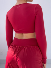 CROPPED MANGA LONGA RED CHERRY
