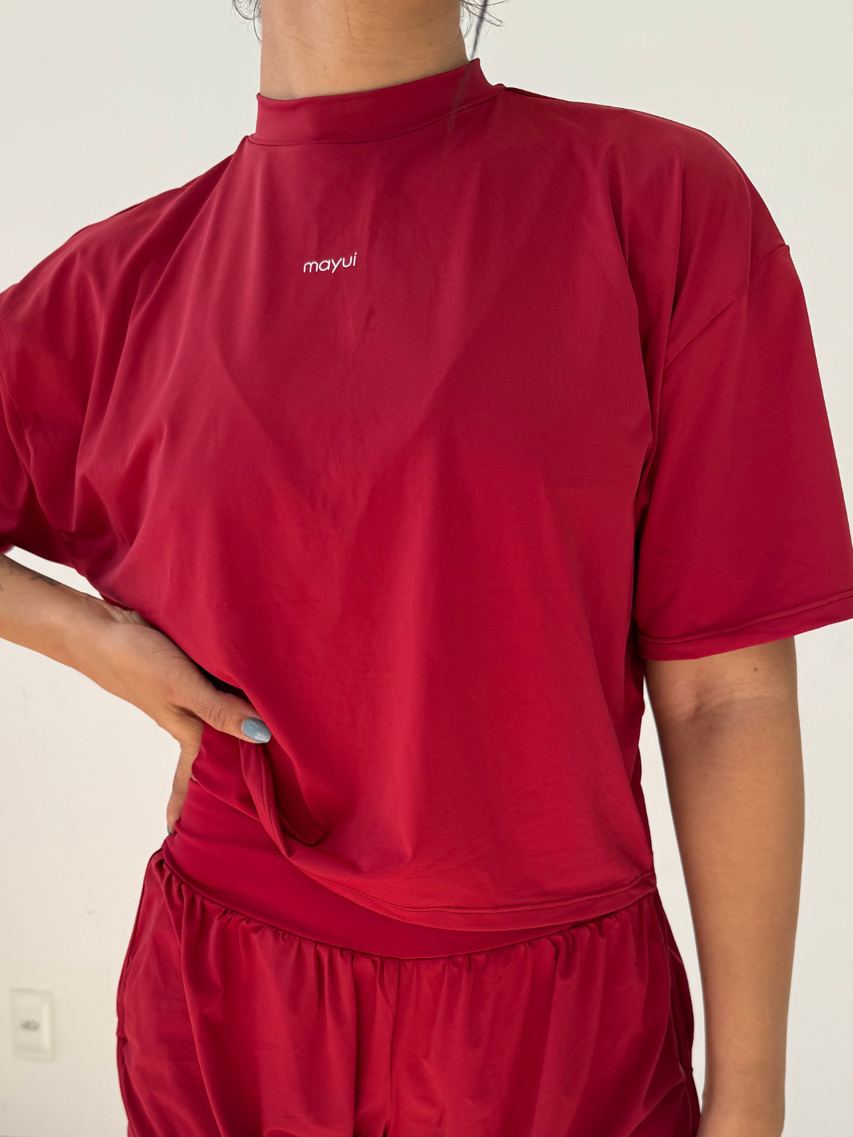 CROPPED FRESH OVERSIZED RED CHERRY