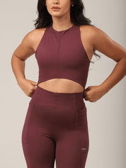 CROPPED MAXI BURGUNDY