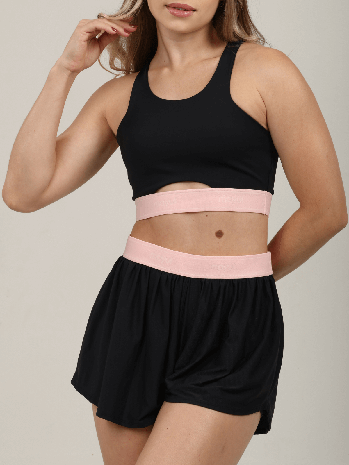 SHORT AIR PRETO COM ROSA BUBBLE