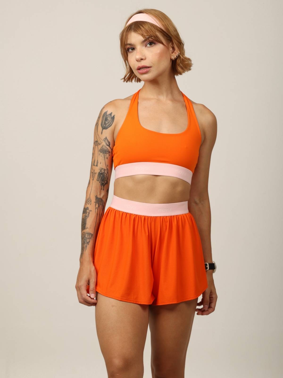 SHORT AIR ORANGE COM ROSA BUBBLE