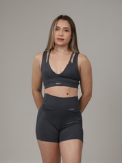SHORT STRAPPY CINZA