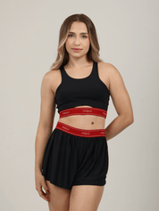 SHORT AIR PRETO COM VERMELHO VELVET