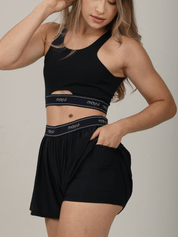 SHORT AIR PRETO COM AZUL NAVY