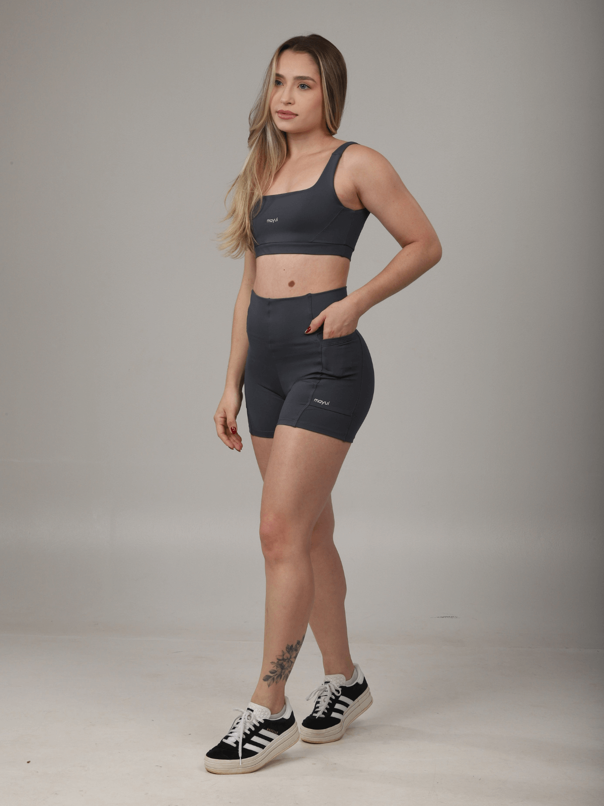 SHORT FLEX CINZA
