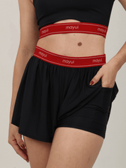SHORT AIR PRETO COM VERMELHO VELVET