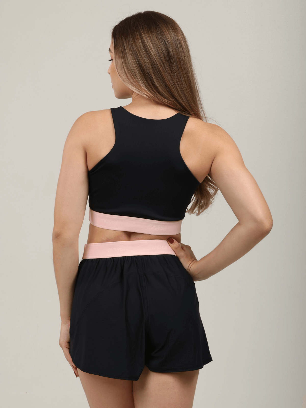 SHORT AIR PRETO COM ROSA BUBBLE