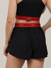 SHORT AIR PRETO COM VERMELHO VELVET