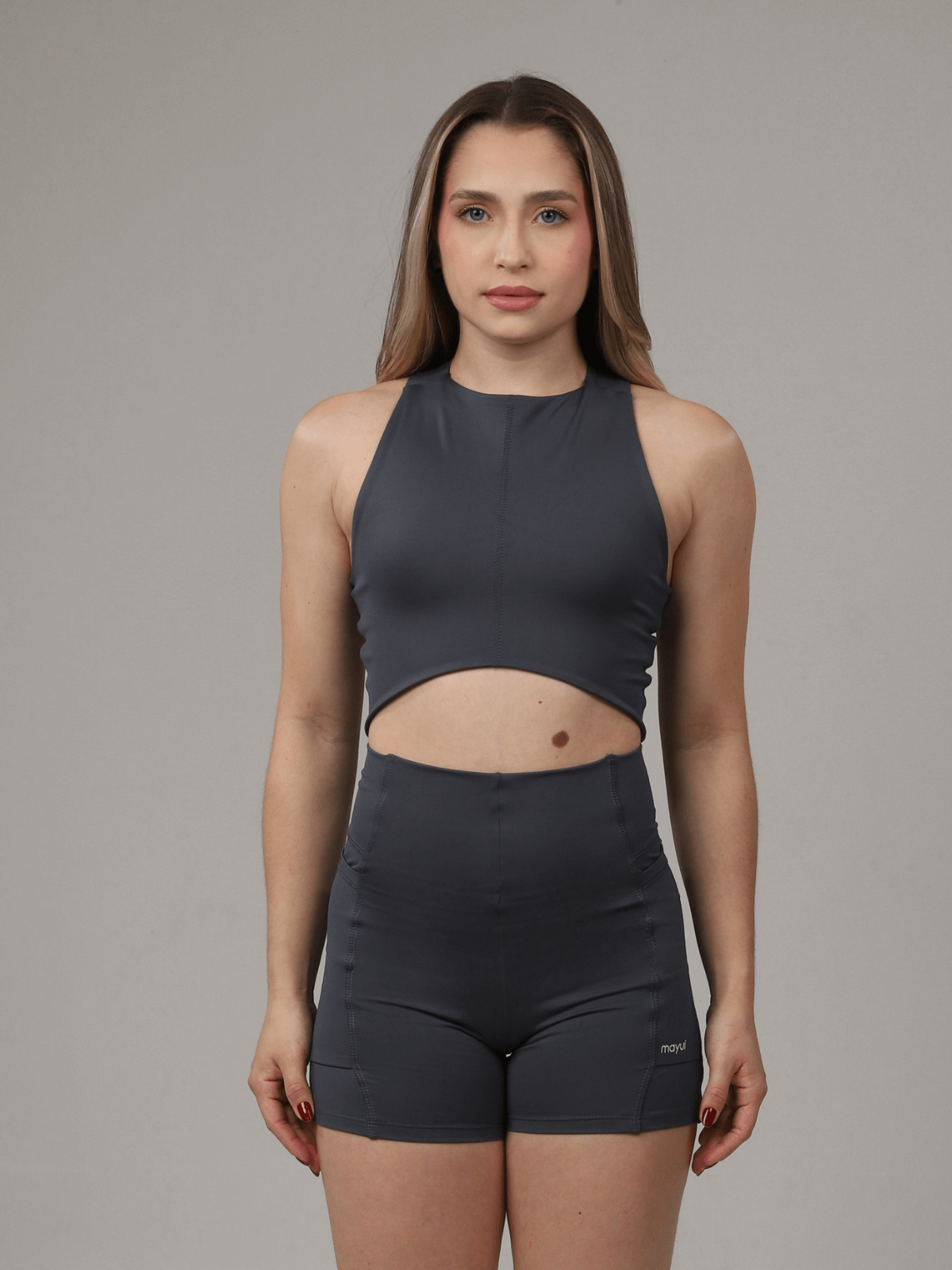 CROPPED MAXI CINZA