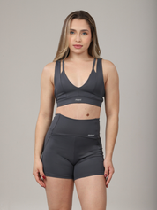 SHORT STRAPPY CINZA