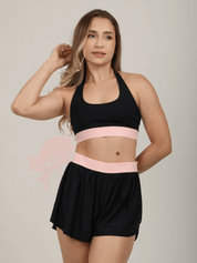 SHORT AIR PRETO COM ROSA BUBBLE