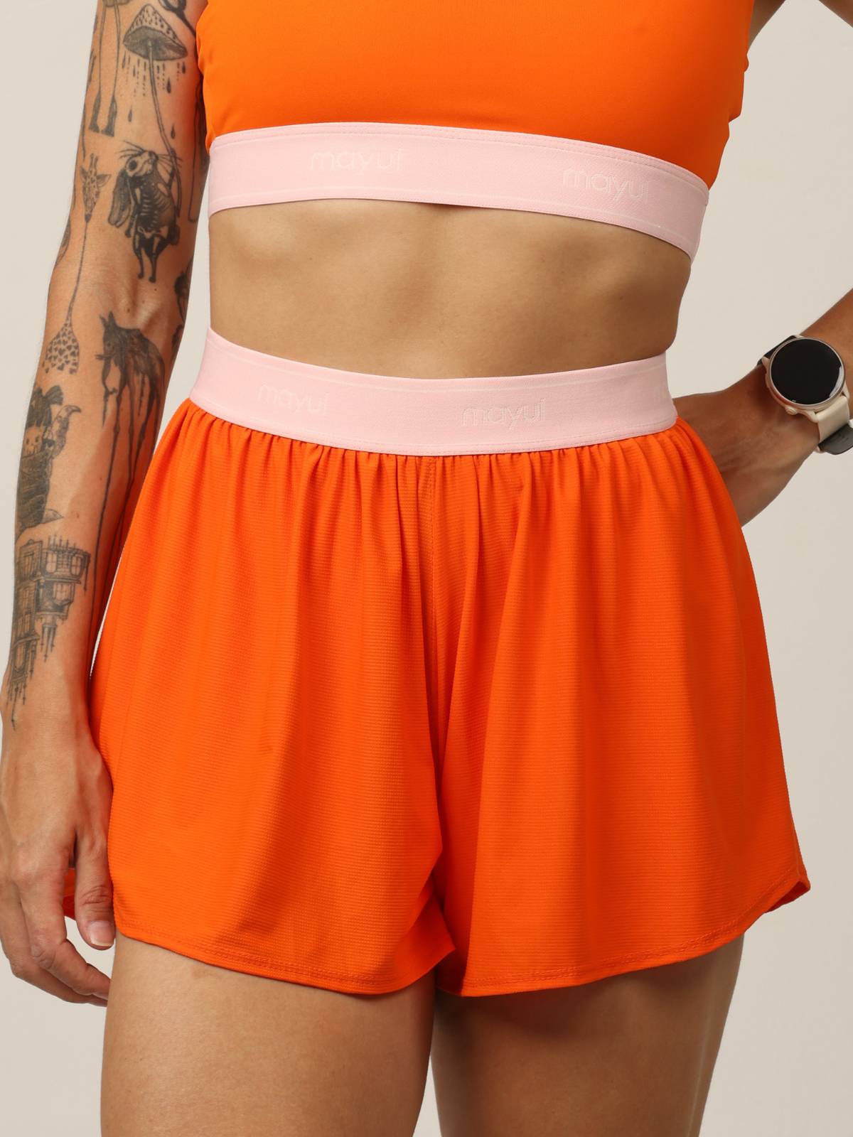 SHORT AIR ORANGE COM ROSA BUBBLE