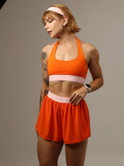 SHORT AIR ORANGE COM ROSA BUBBLE