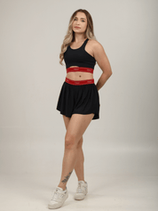 SHORT AIR PRETO COM VERMELHO VELVET